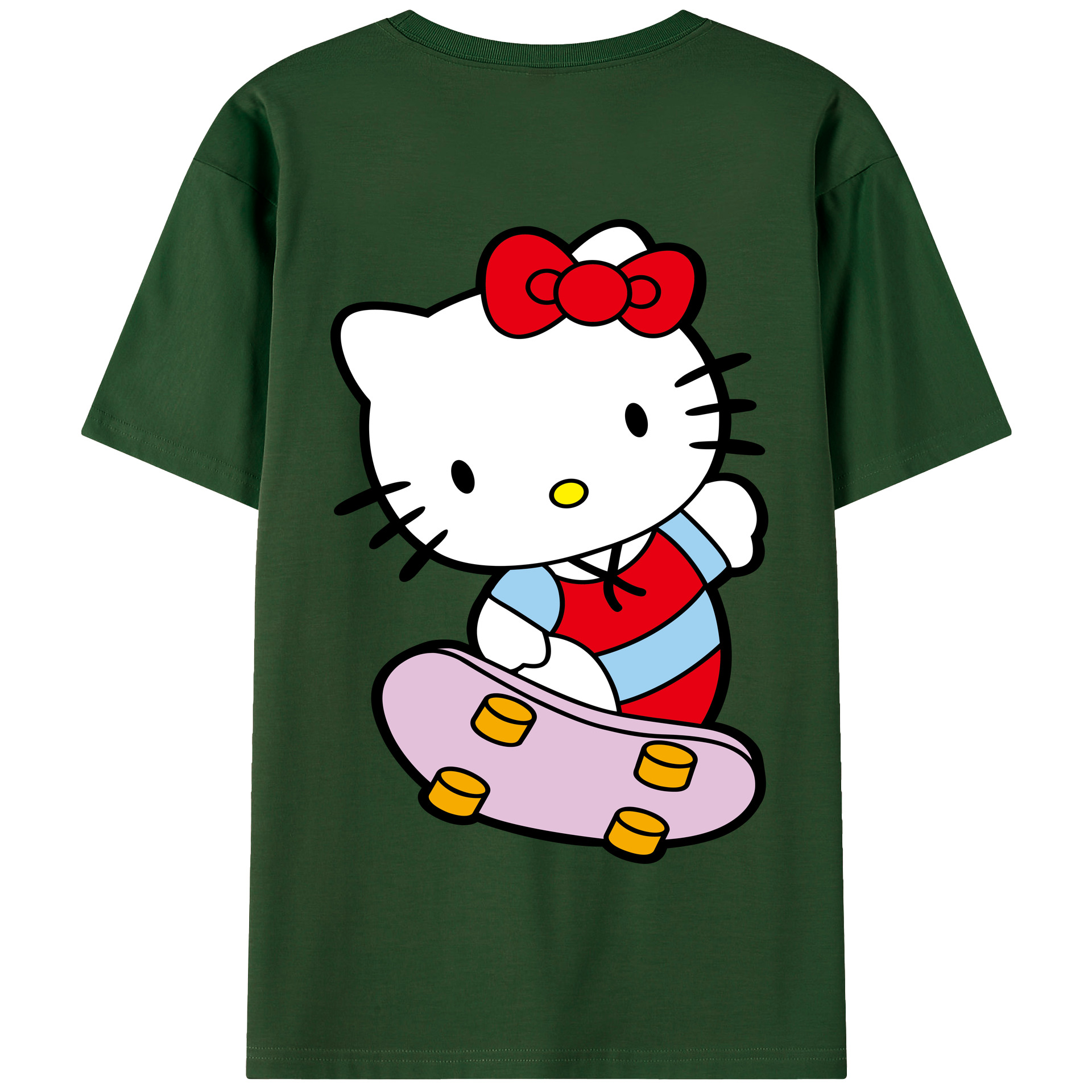（画像用） Hello Kitty ハローキティ 綿100％半袖Tシャツ（背面プリント）